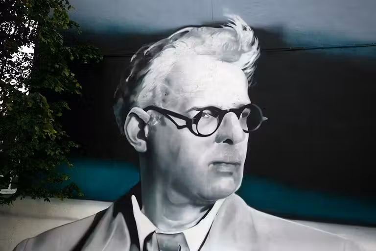 Mural que representa a Yeats, en Sligo.