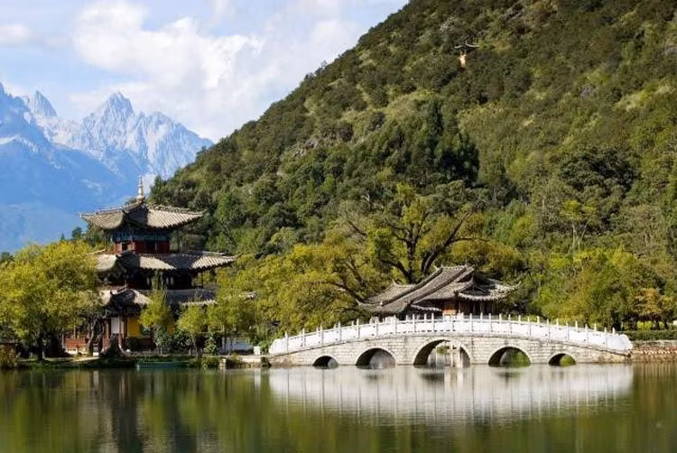 Parque del Dragón Negro, en Lijiang (China).