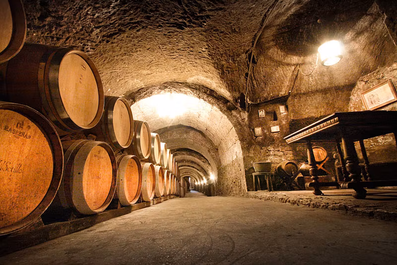 Bodegas excavadas en Aranda de Duero.
