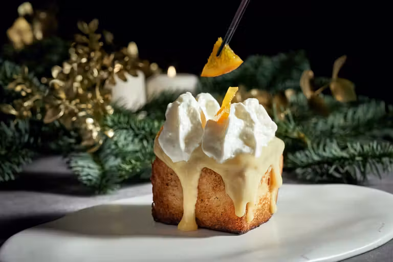 Borrachito de roscón, postre del menú de Nochevieja del hotel Orfila.