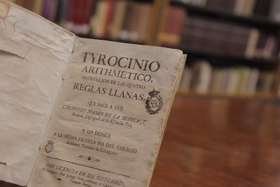 Ejemplar original de ‘Tyrocinio arithmetico’.