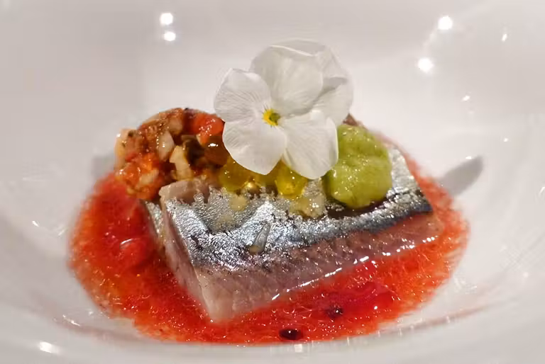 Sardina macerada en cítricos del restaurante El Sueño del General.