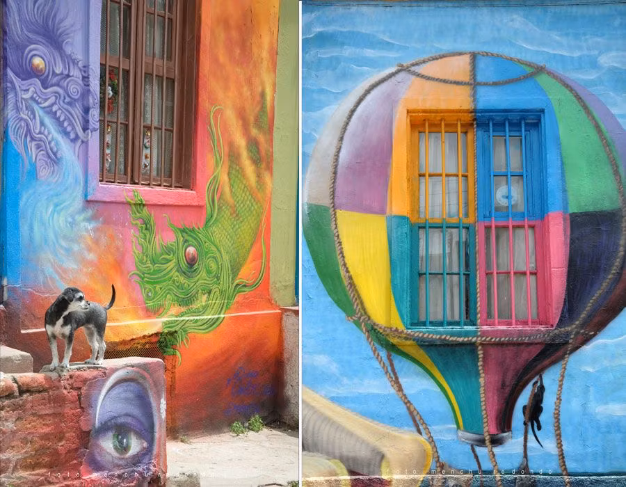 Bonitos colores en los murales de Los Cerros.