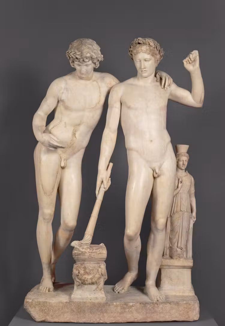 Orestes y Pilades, Escuela de Pasiteles, escultura en el museo del prado