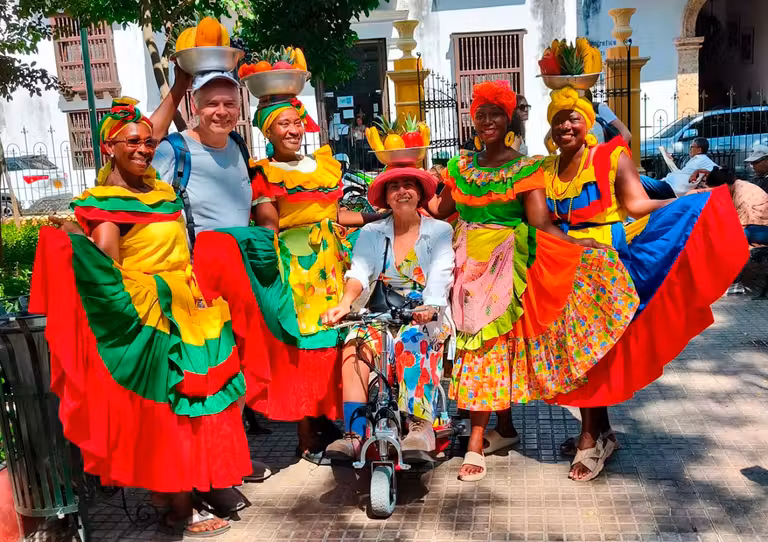 Eva Celada con su marido en una excursión en Cartagena de Indias.