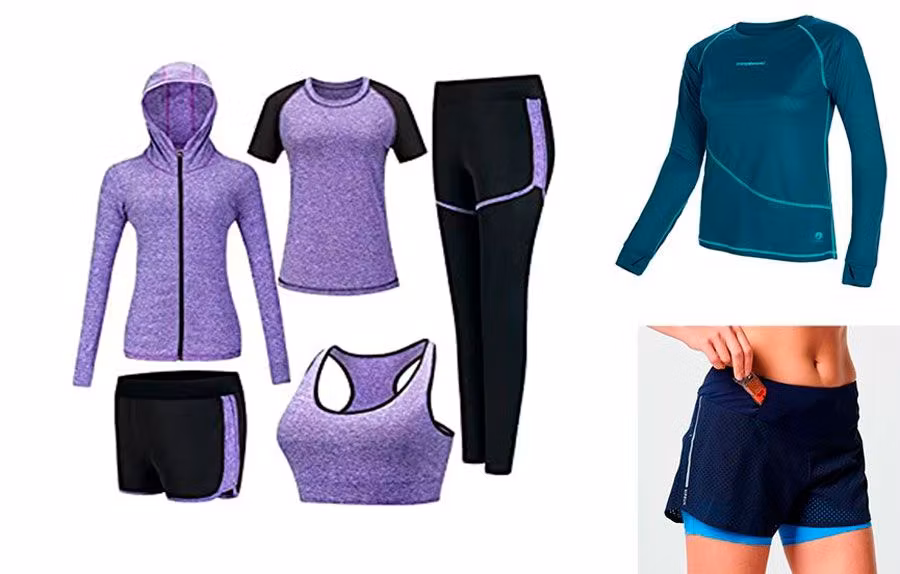 mallas, camiseta y pantalones para deporte