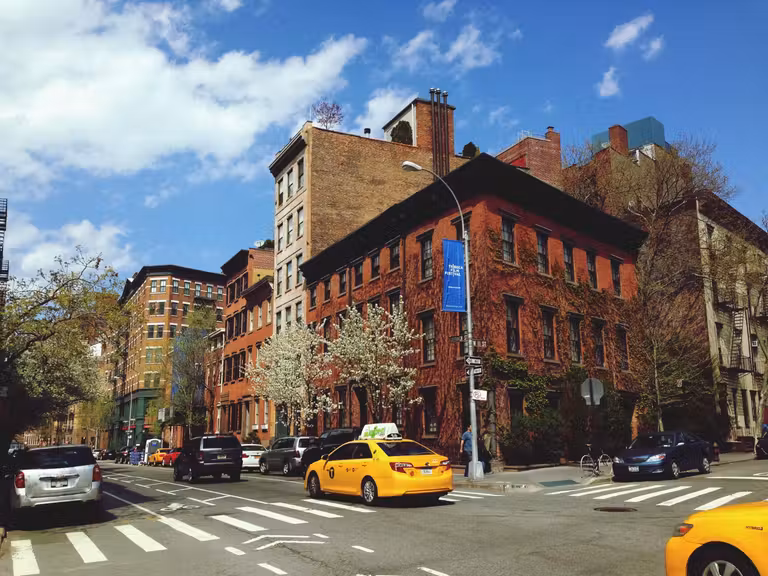 Ambiente bohemio en las calles de Greenwich Village.
