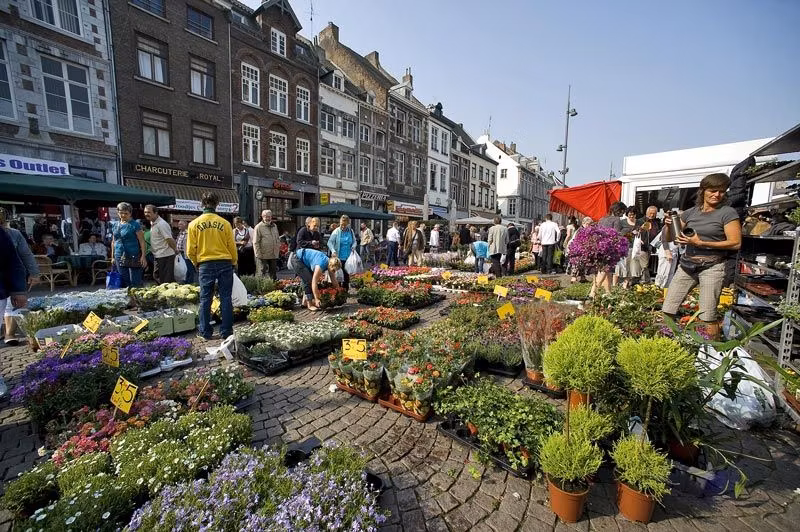 mercado flores, viaje Maastricht