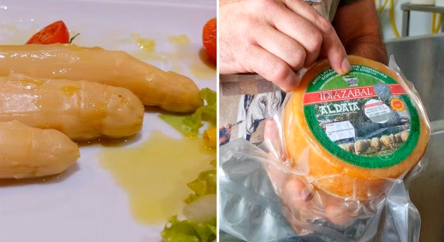 esparragos de navarra y queso idiazabal