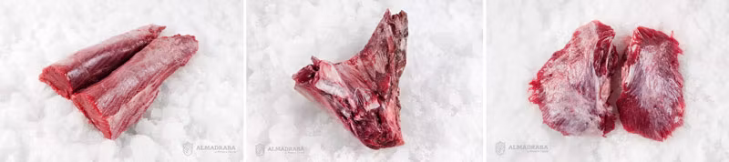 Morrillo, galete y facera, tres partes de la cabeza del atún.