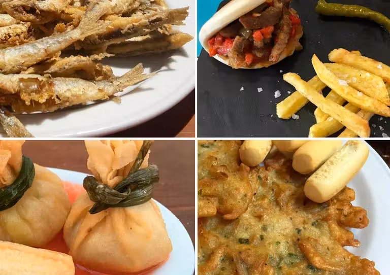 Distintos platos del Bar Los Hermanos, un sitio donde comer bien en Conil