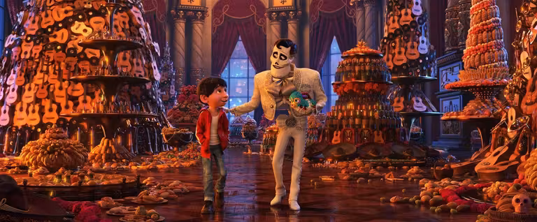 Escena de ‘Coco’ en la Tierra de los Muertos.