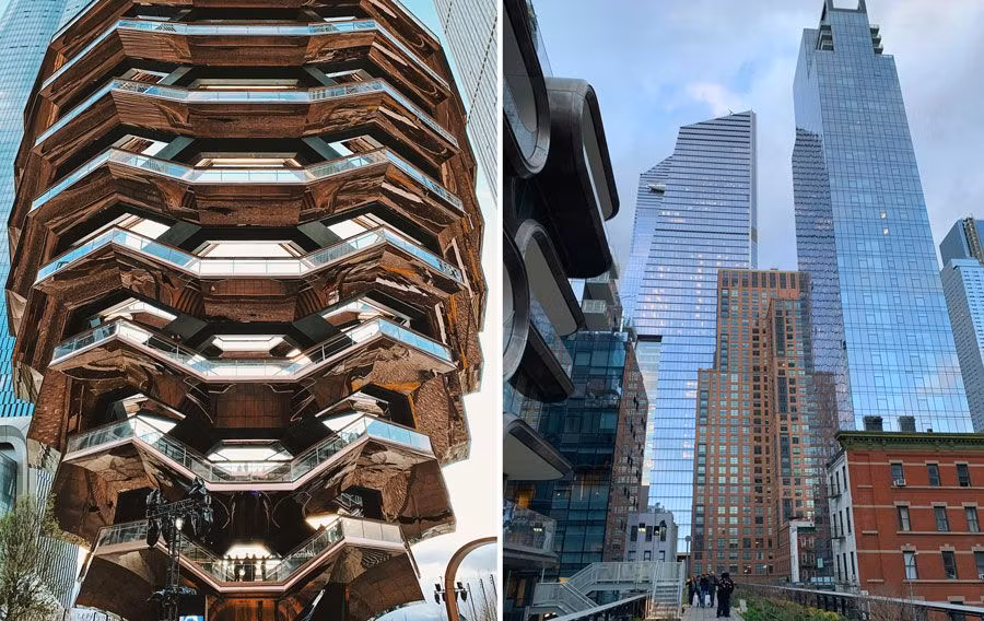 The Vessel y edificios de Hudson Yards desde High Line