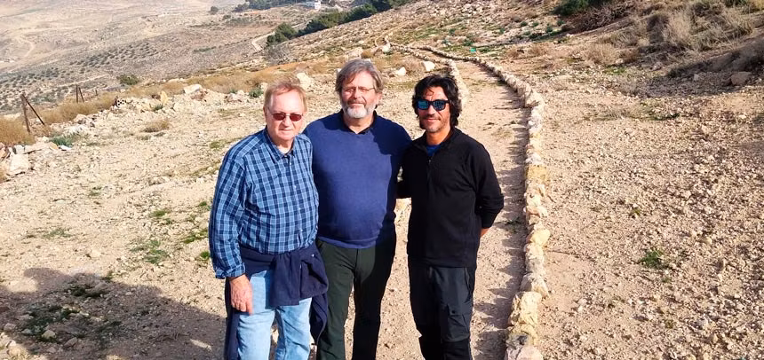 Inauguración del Camino de Egeria, Carlos Pascual, embajador Miguel de Lucas y guía Oscar Kosebye