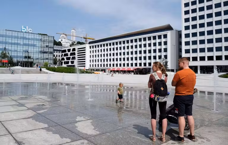 Plaza de la Unidad, en Kaunas.