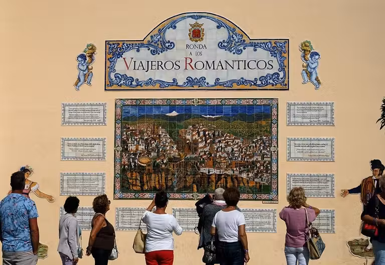 mural viajeros romanticos ronda
