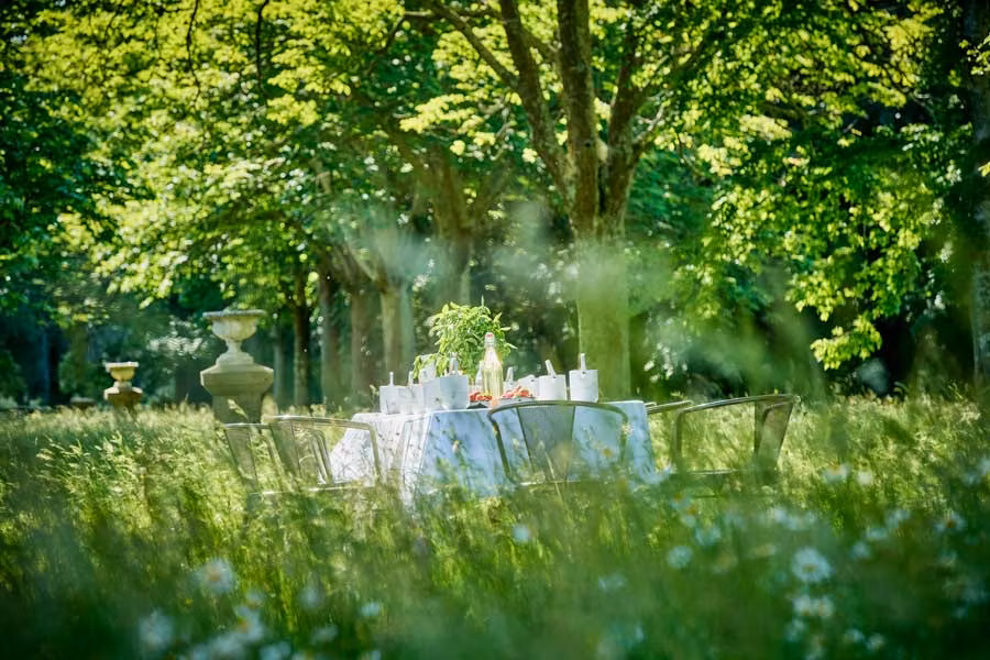 picnic en el jardin del Chateaux de Sibra