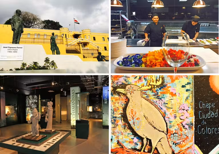 Museos Nacional y de Jade (Izq.) Restaurante Furca y grafiti. (Dcha.)