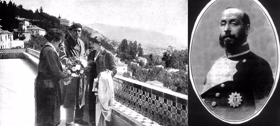 A la izq. los actores Douglas Fairbanks y Mary Pickford. A la derecha el Duque de San Pedro de Galatino.