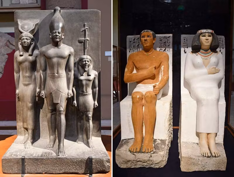 Triada de Menkaura y estatuas de Rahotep y su esposa Nofret