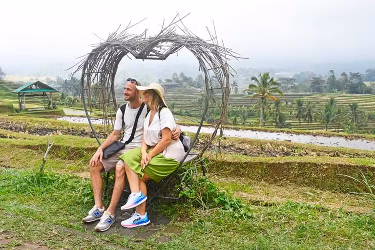 Foto en los arrozales de Jitaluwih en Bali