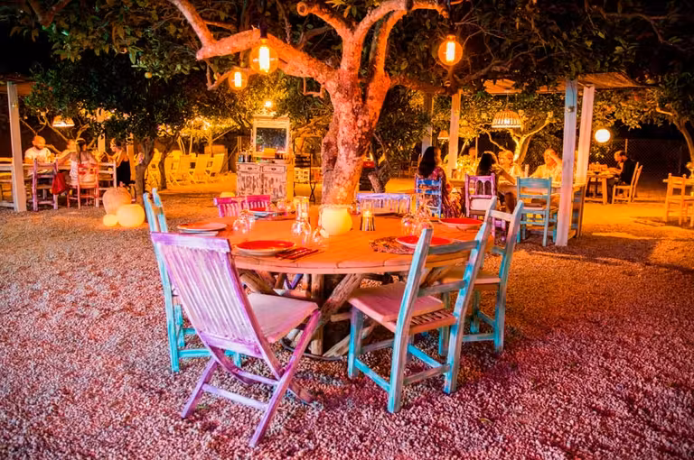 Patio del restaurante Es Caliu.